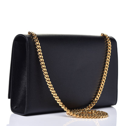 Saint Laurent Grain De Poudre Medium Classic Monogram Kate Satchel Black 3 of 9