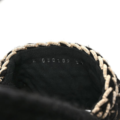 Chanel Braided Knit CC Mules 37 Black Gold 8 of 8