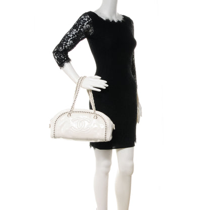 Chanel Patent Luxe Ligne Medium Bowler White 2 of 8