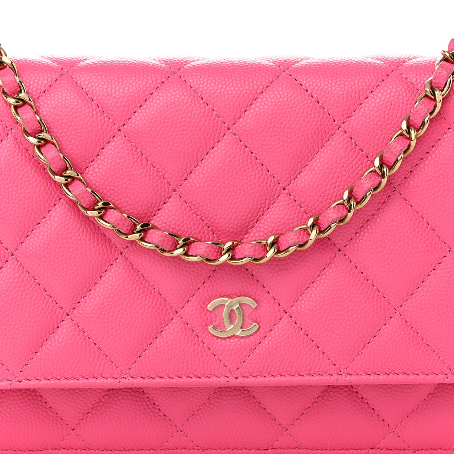 Chanel Caviar Quilted Wallet On Chain WOC Rose 8 of 11