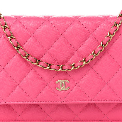 Chanel Caviar Quilted Wallet On Chain WOC Rose 8 of 11