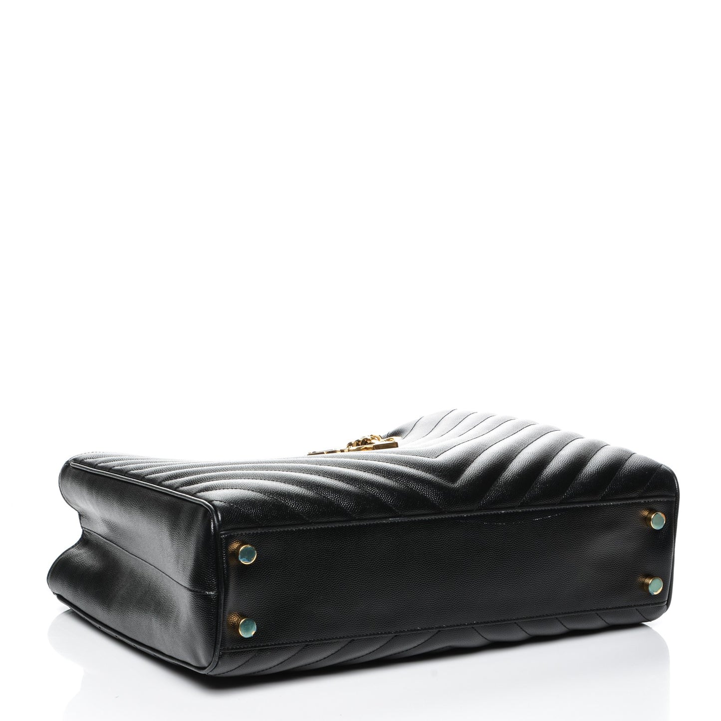 Grain De Poudre Matelasse Chevron Monogram Shopping Bag Black