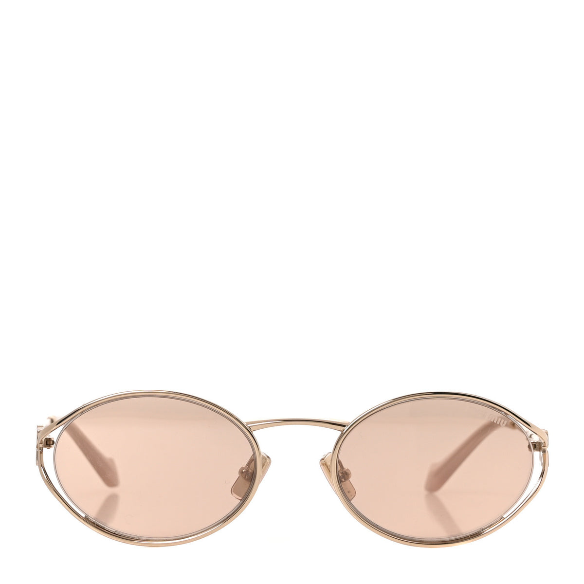 Metal Oval Sunglasses SMU52Y Pink Gold