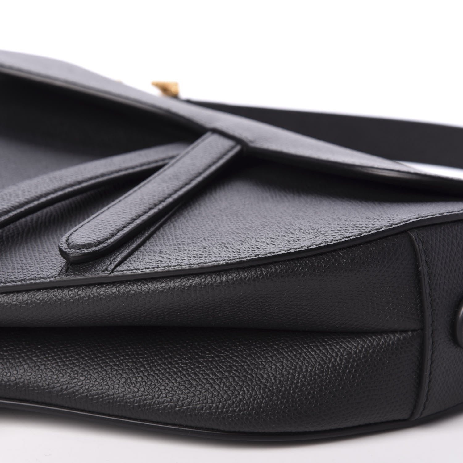 Christian Dior Grained Calfskin Saddle Bag Black 8 of 13