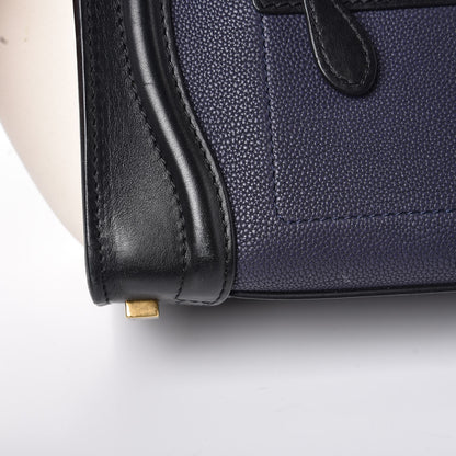 Celine Textured Calfskin Micro Tri-Color Luggage Navy Blue 8 of 10