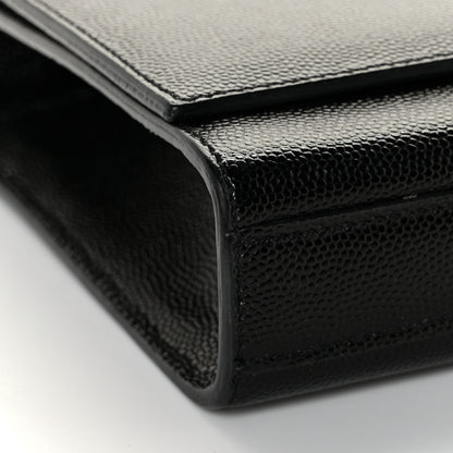 Saint Laurent Grain De Poudre Monogram Cassandre Clutch Black 8 of 11