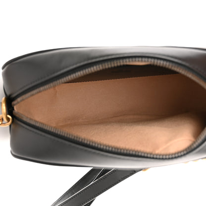 Gucci Calfskin Matelasse Small GG Marmont Chain Shoulder Bag Black 5 of 12