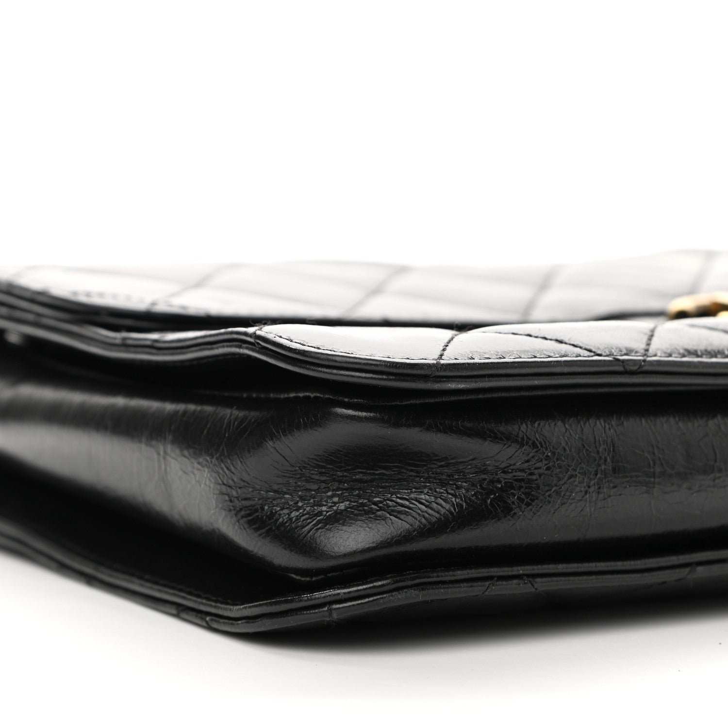 Chanel Glazed Calfskin Quilted Large Perfect Edge Flap Black 9 of 11