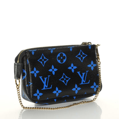 Louis Vuitton Colored Monogram Mini Pochette Accessories Blue Black 3 of 8
