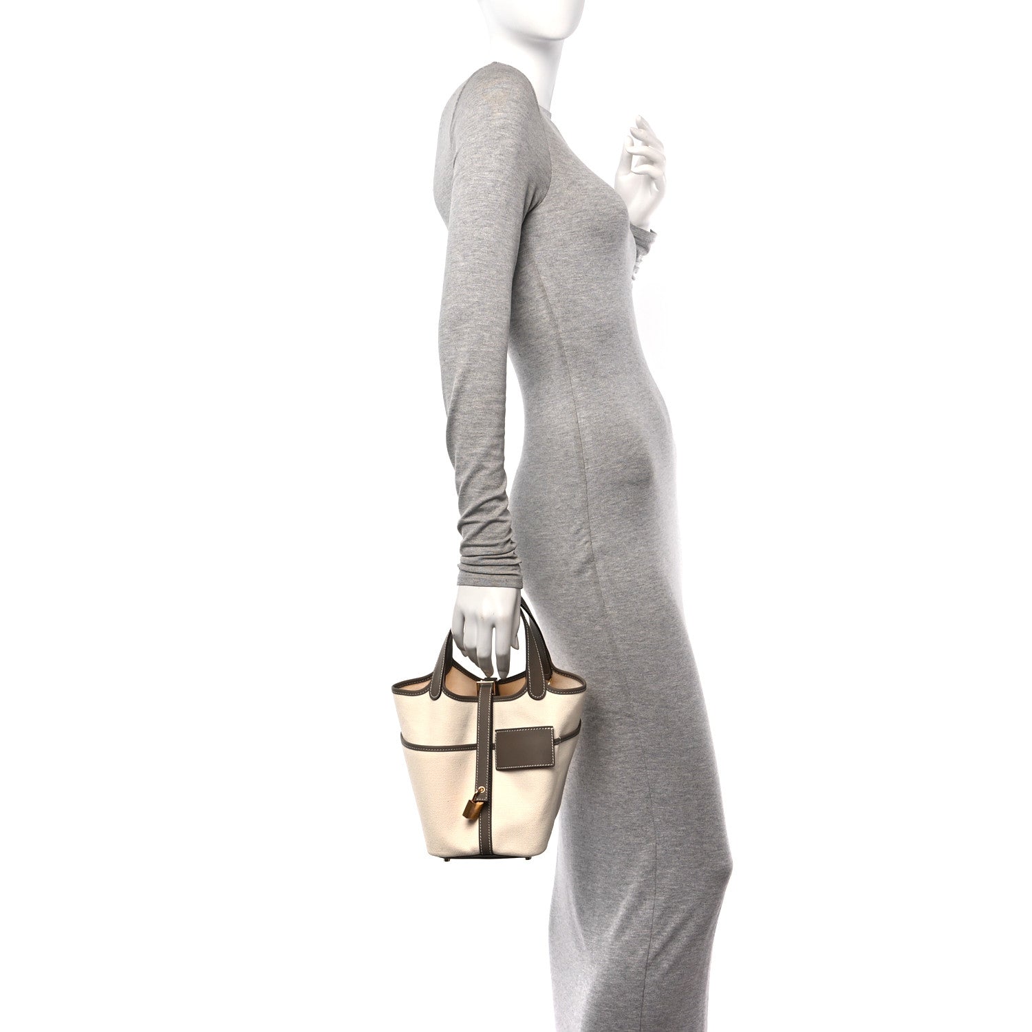 Hermes Toile Goeland Swift Cargo Picotin Lock 18 Ecru Etoupe 2 of 10