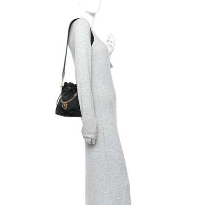 Versace Nylon Medusa Drawstring Bucket Bag Black 2 of 13