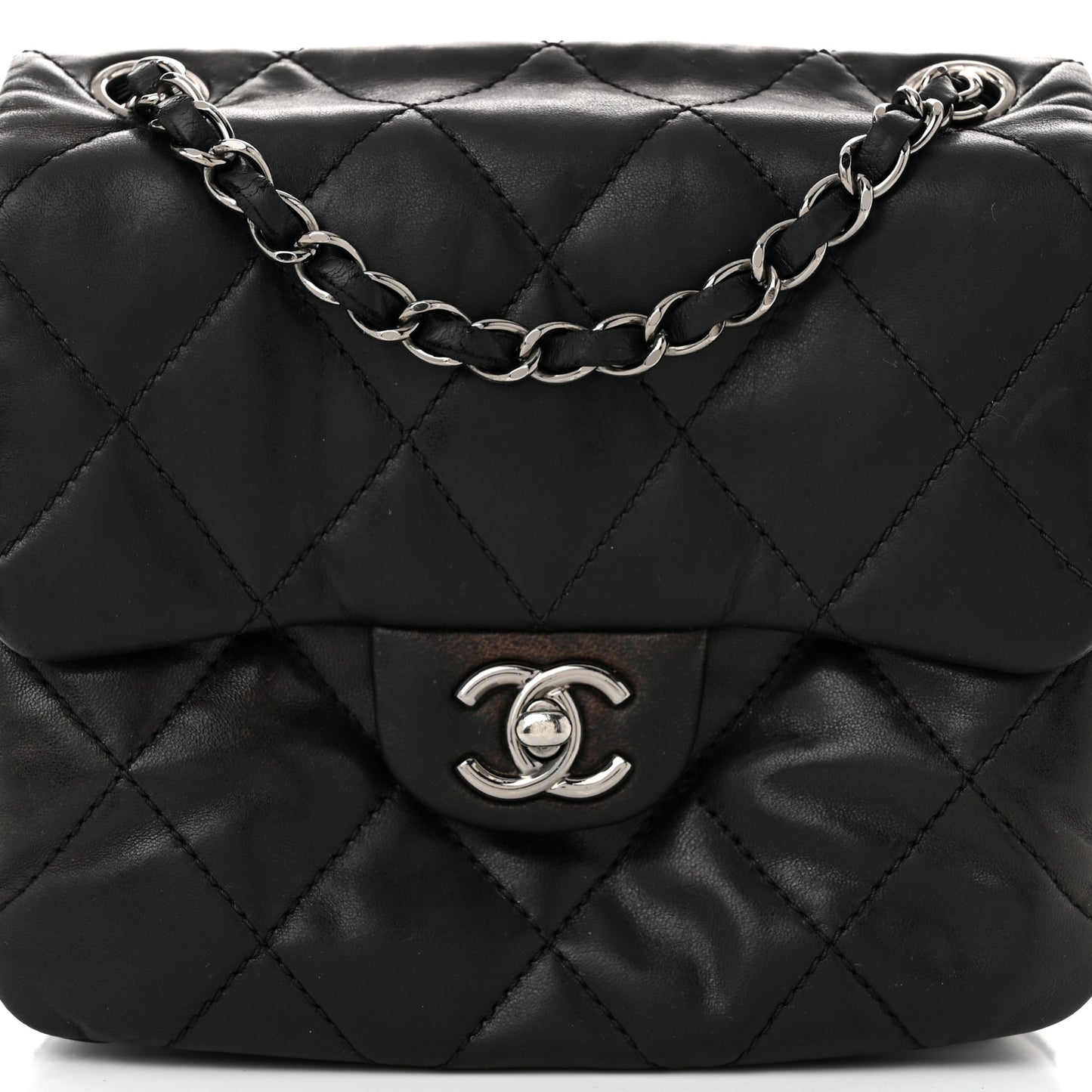 Lambskin Quilted Mini Chanel 3 Flap Black