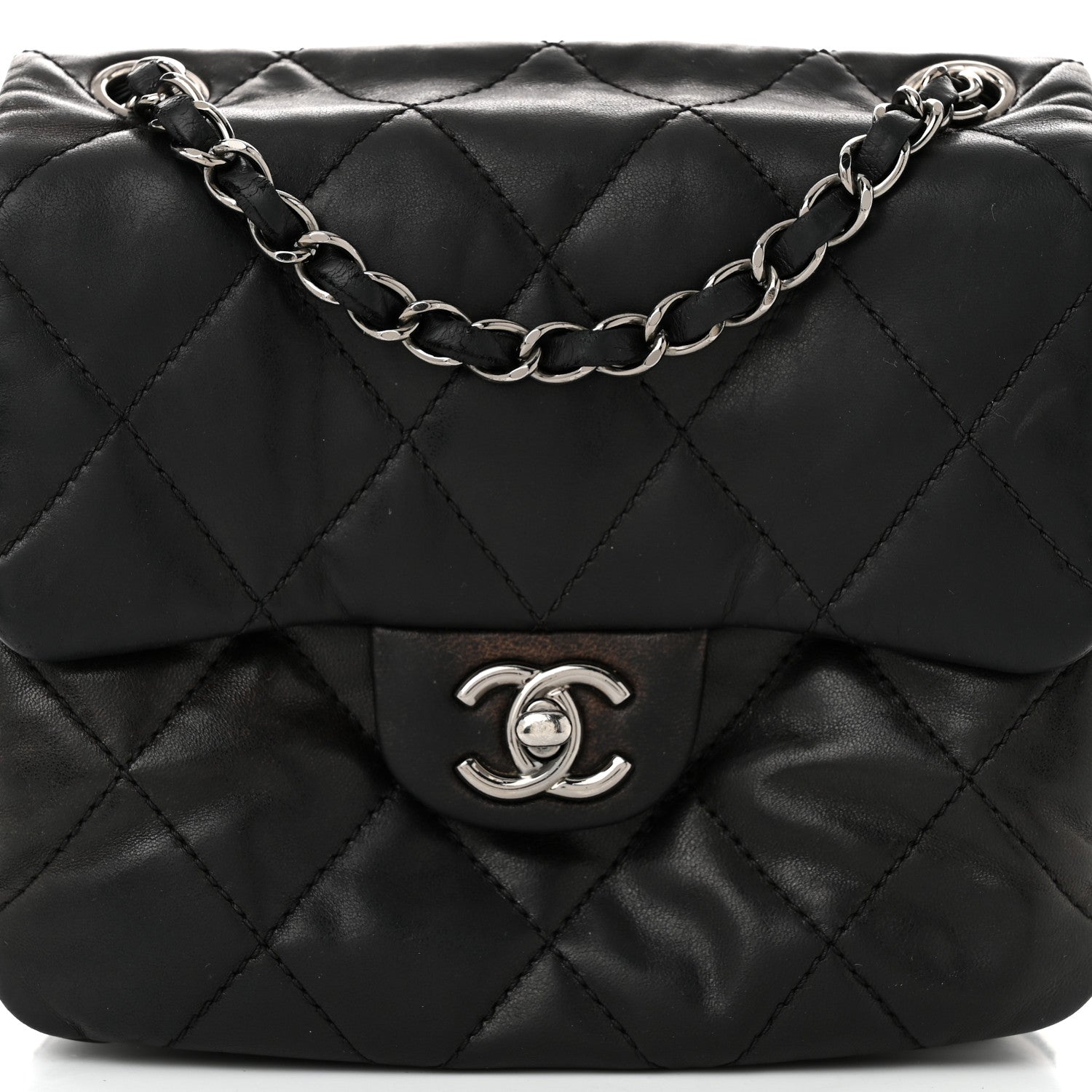 Chanel Lambskin Quilted Mini Chanel 3 Flap Black 8 of 11