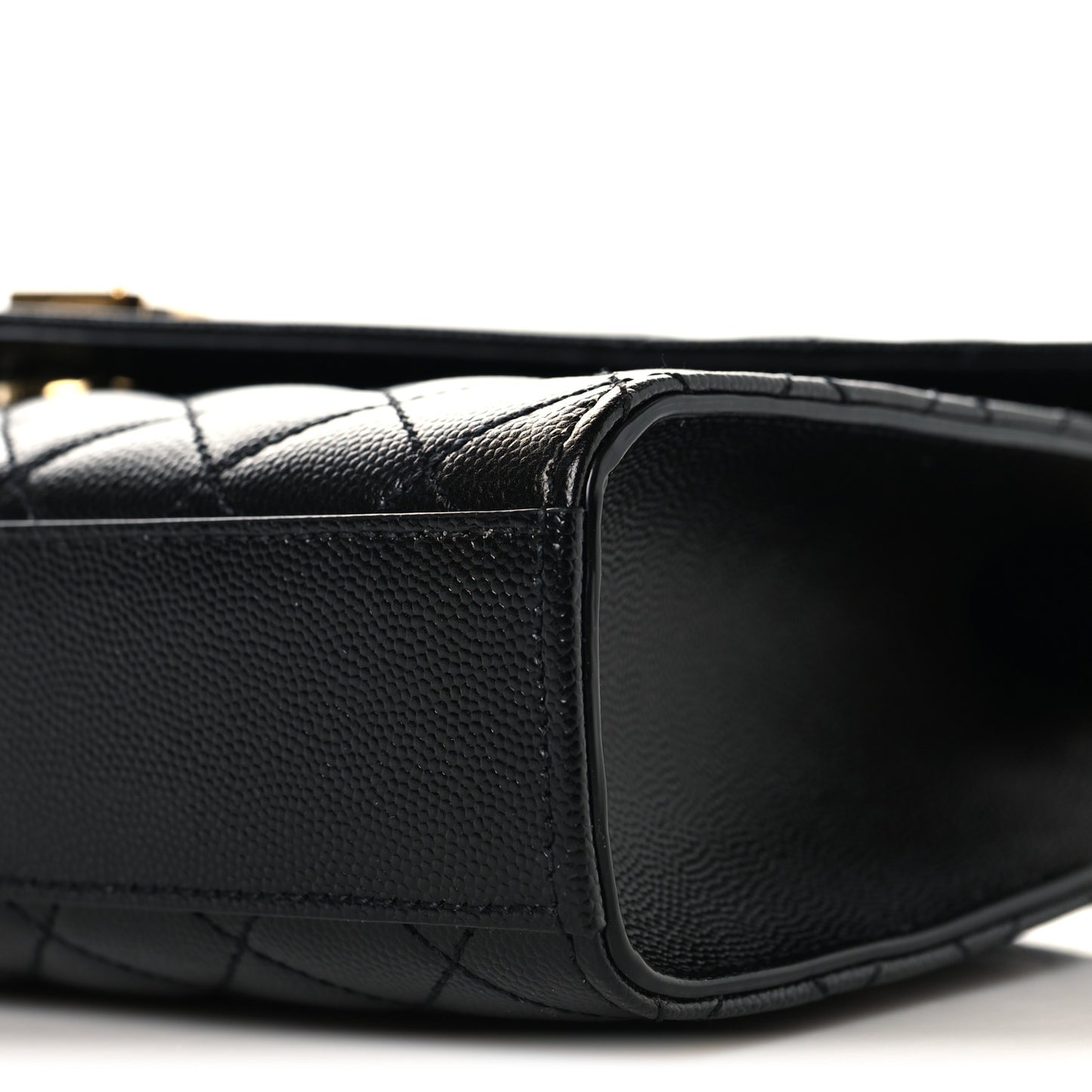 Grain De Poudre Textured Mixed Matelasse Triquilt Medium Monogram Satchel Black