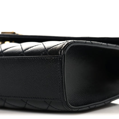 Saint Laurent Grain De Poudre Textured Mixed Matelasse Triquilt Medium Monogram Satchel Black 9 of 9
