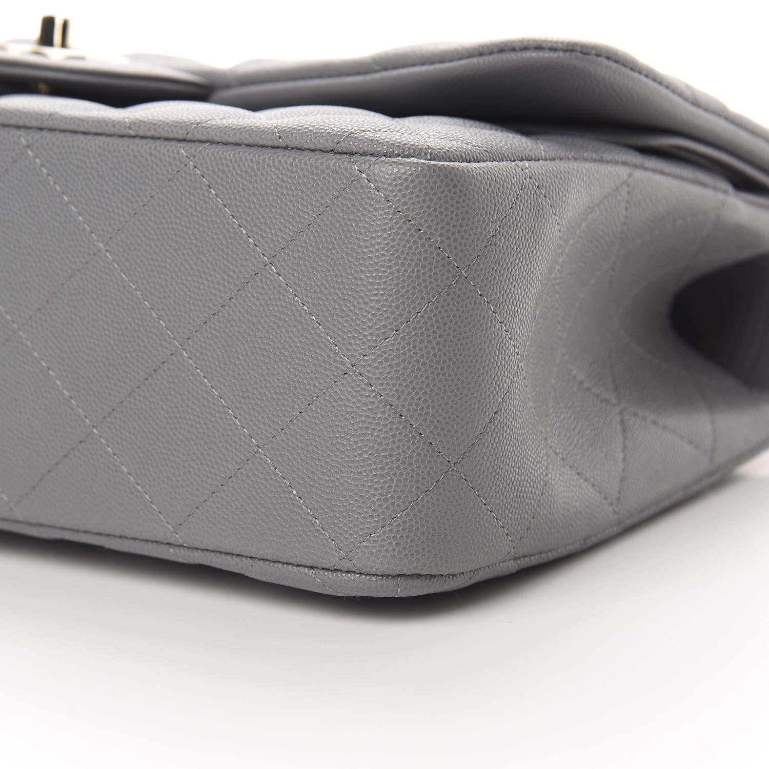 Chanel Caviar Quilted Jumbo Double Flap Grey 10 of 11