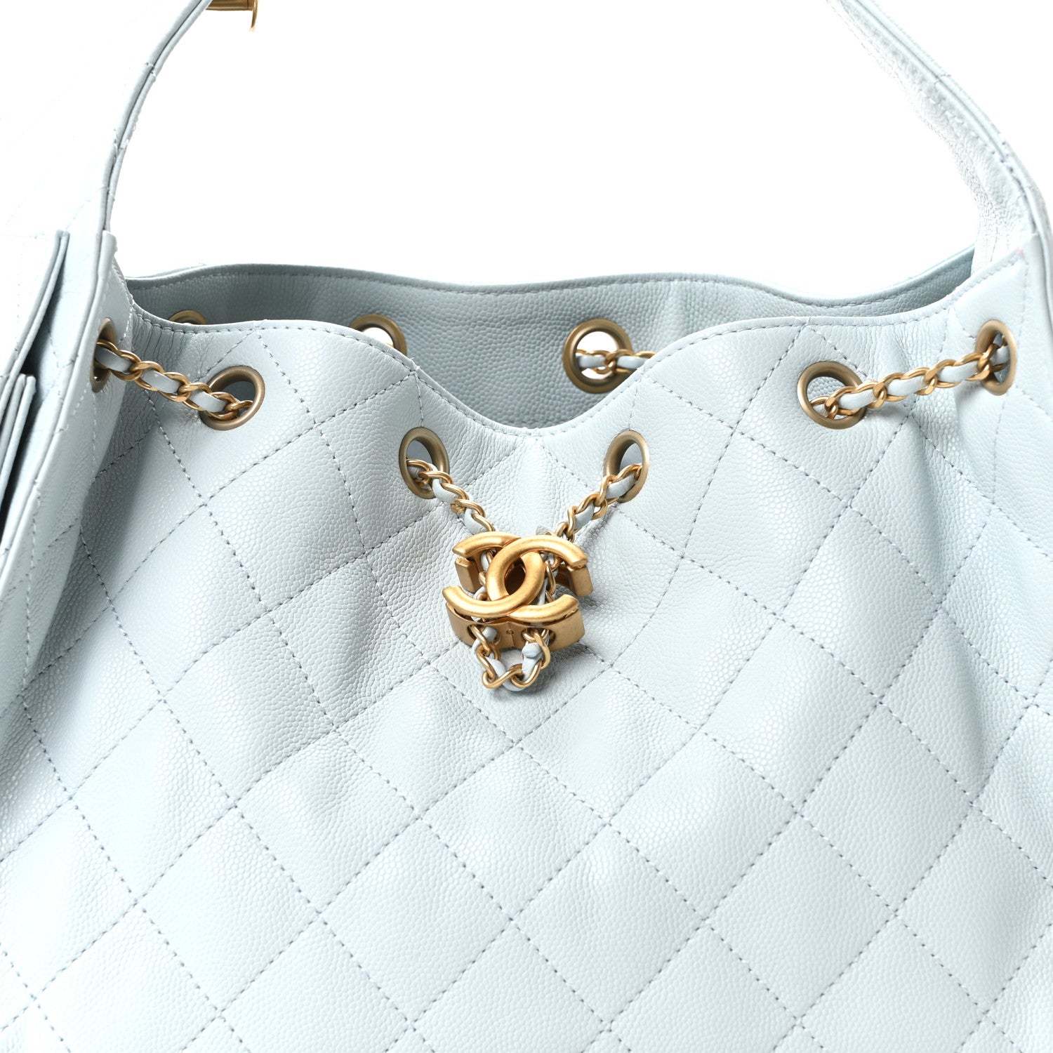 Chanel Caviar Quilted Small Chanel 25 Handbag Light Blue 8 of 11