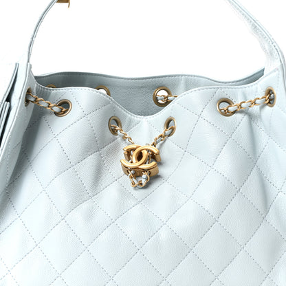Chanel Caviar Quilted Small Chanel 25 Handbag Light Blue 8 of 11