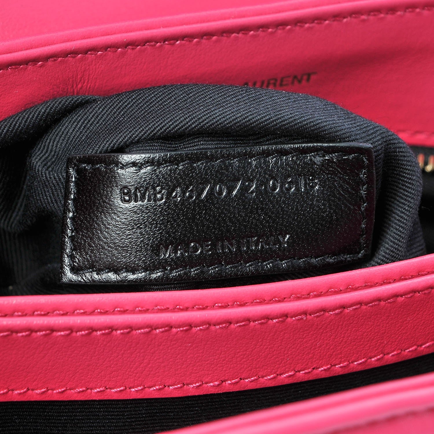 Saint Laurent Calfskin Y Quilted Monogram Toy Loulou Strap Bag Fresh Fuxia 7 of 7