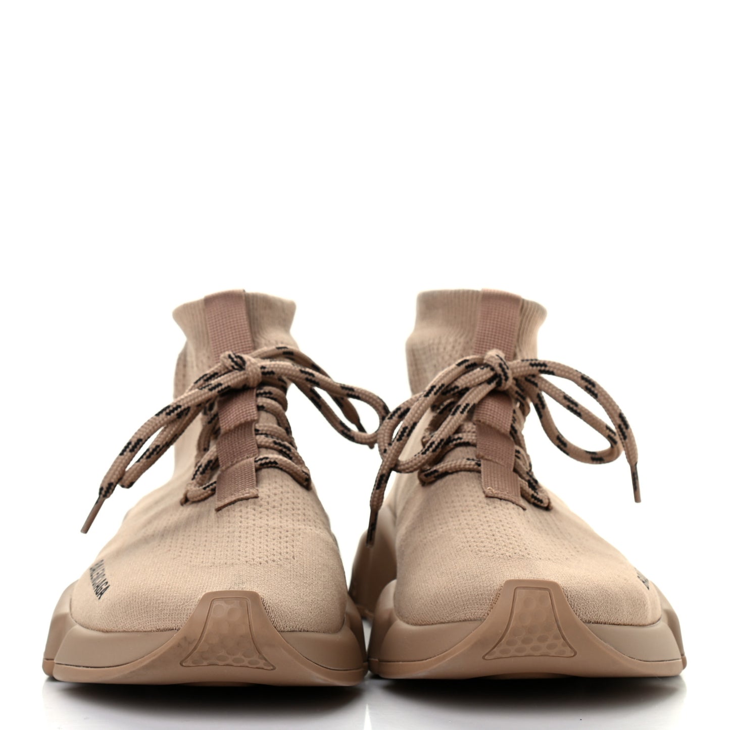 Technical 3D Knit Womens Speed Lace Up Sneakers 39 Beige