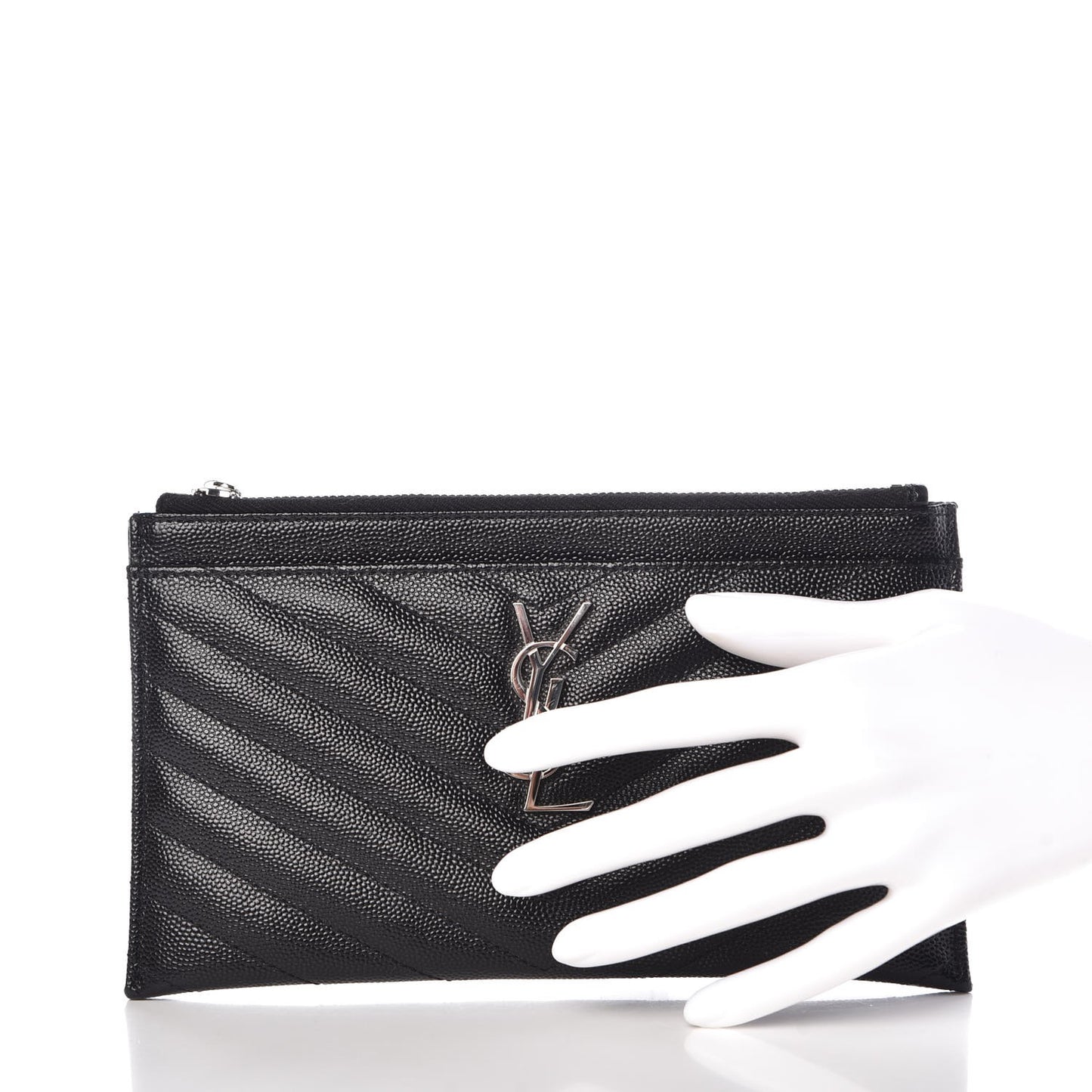 Grain De Poudre Chevron Monogram Bill Pouch Black