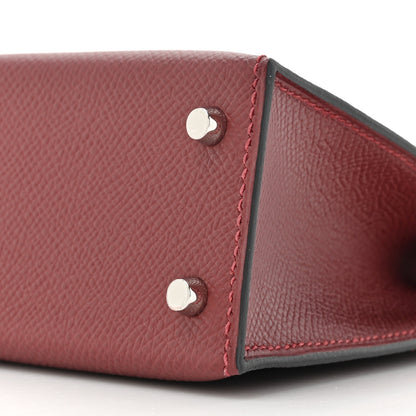 Hermes Epsom Mini Kelly Sellier 20 Sangle Cordage Rouge H Orange Field Rose Tyrien 9 of 12