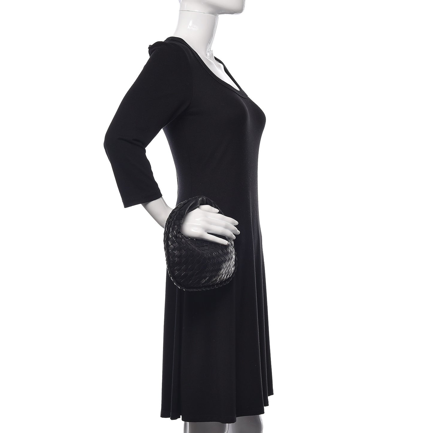 Nappa Intrecciato Mini Veneta Hobo Black