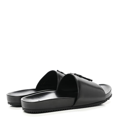 Saint Laurent Lambskin Joan Slide Sandals 39.5 Black 4 of 9