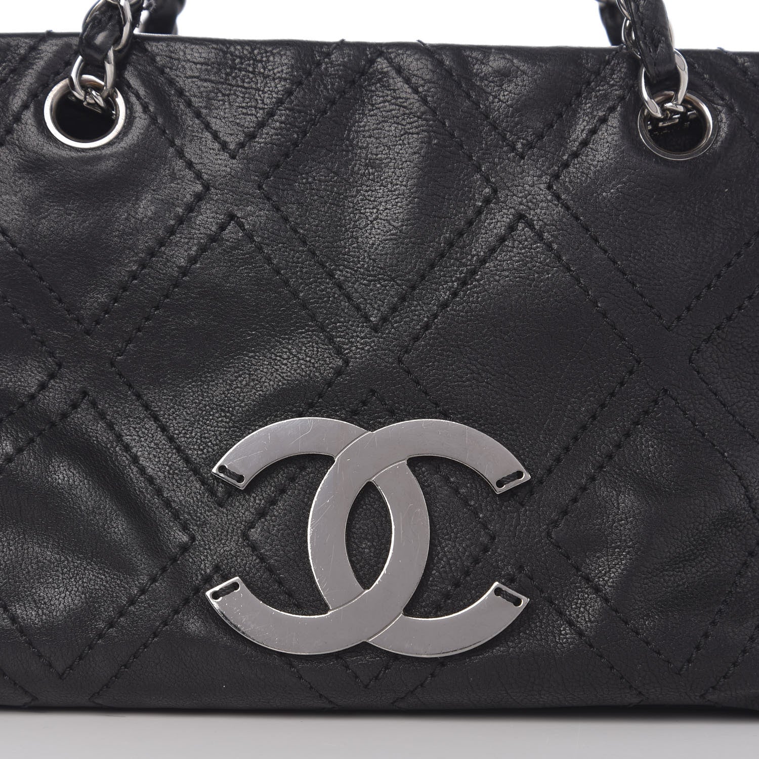 Chanel Calfskin Small Diamond Stitch Tote Black 10 of 10