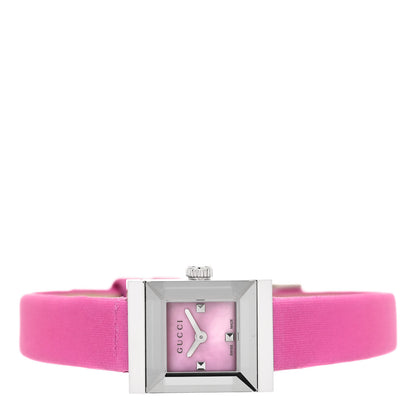 Gucci Stainless Steel Satin Pink Mother of Pearl 14mm G-Frame Square Quartz Watch Fuchsia 2 of 6