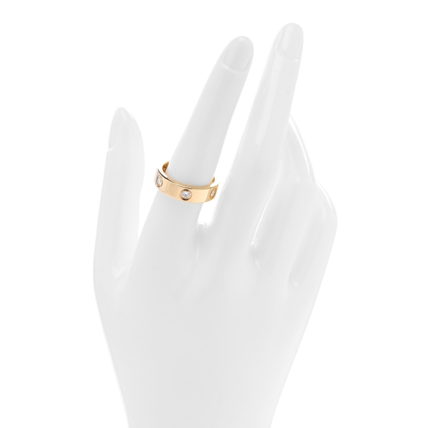 Cartier 18K Yellow Gold Gold 6 Diamond 5.5mm LOVE Ring 57 8 2 of 4