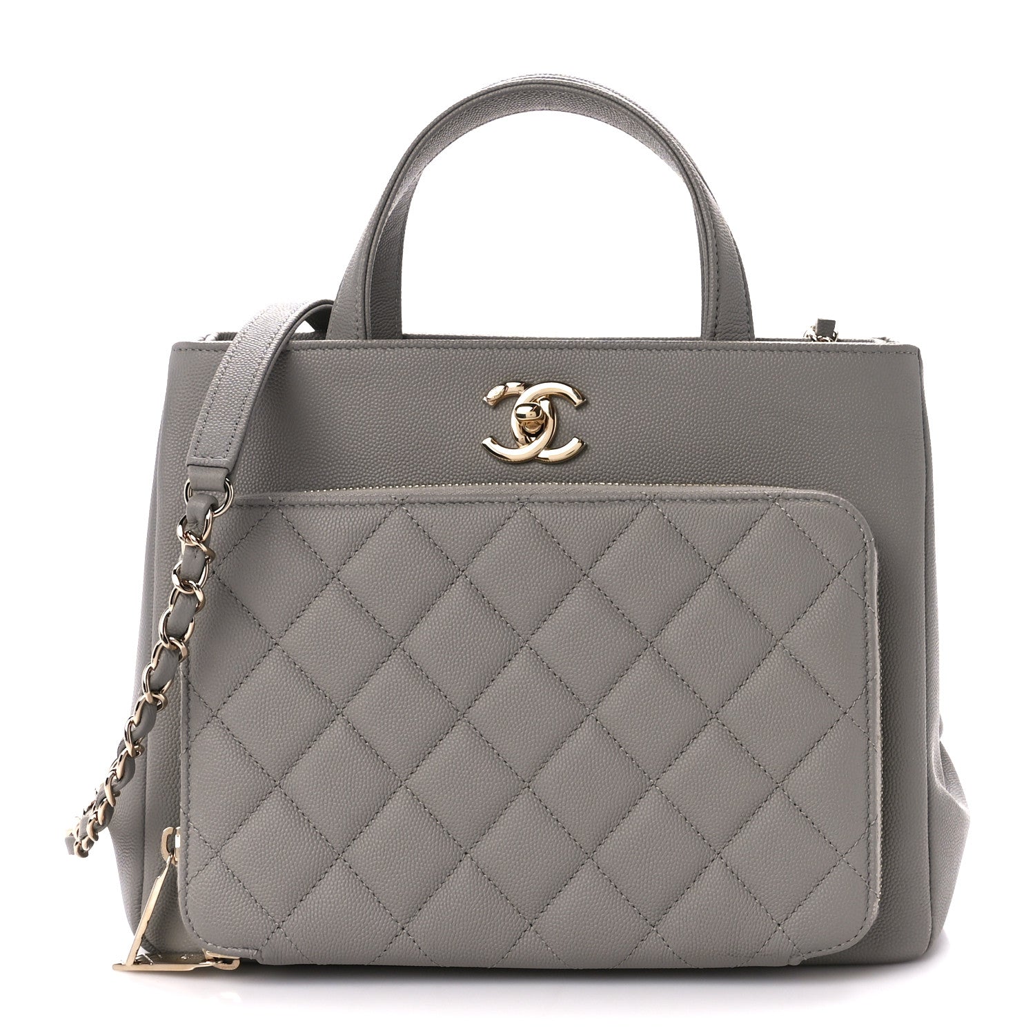 Chanel Caviar Quilted Small Business Affinity Shopping Bag Grey 1 of 13