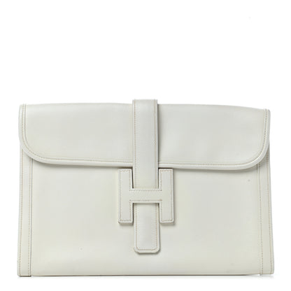 Hermes Evergrain Jige PM Clutch White 1 of 12