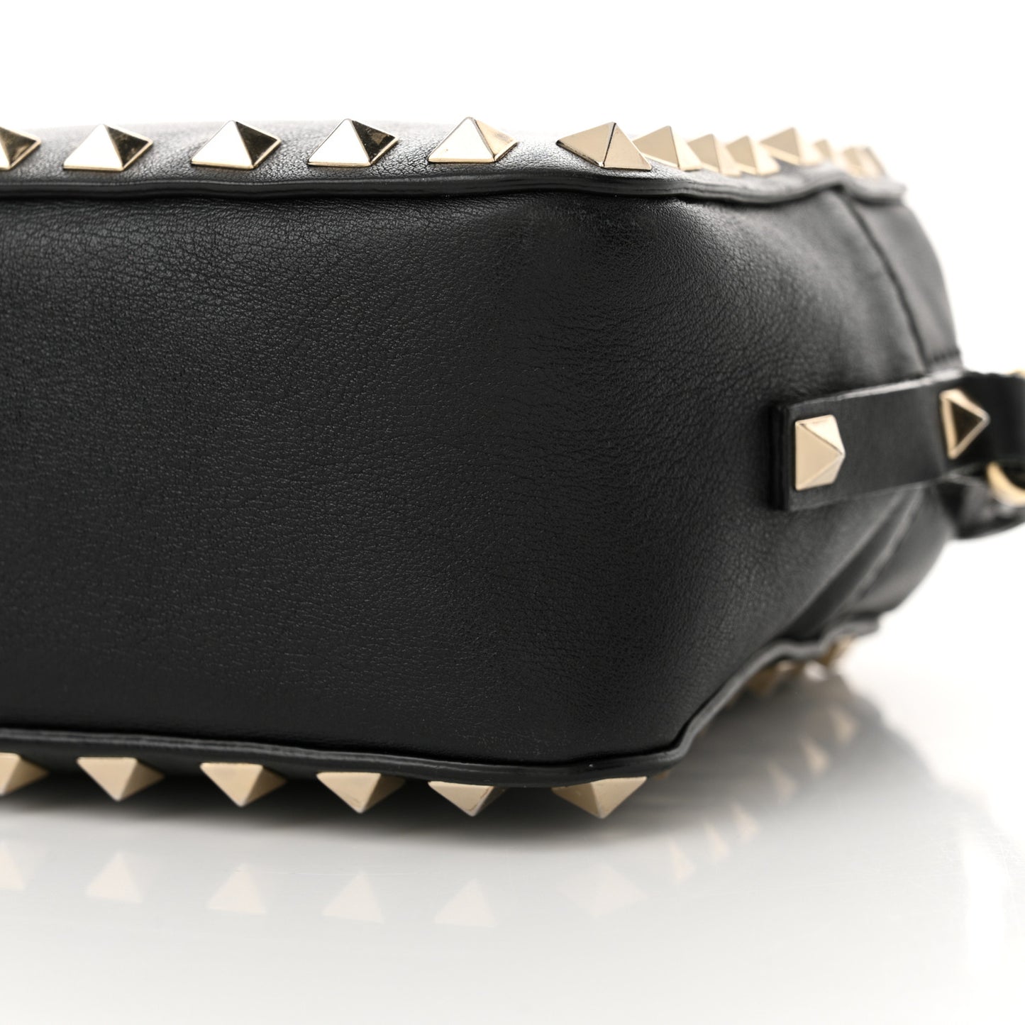 Calfskin Rockstud Camera Crossbody Bag Black