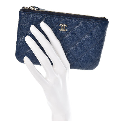Chanel Caviar Quilted Small Cosmetic Case Navy 2 of 8