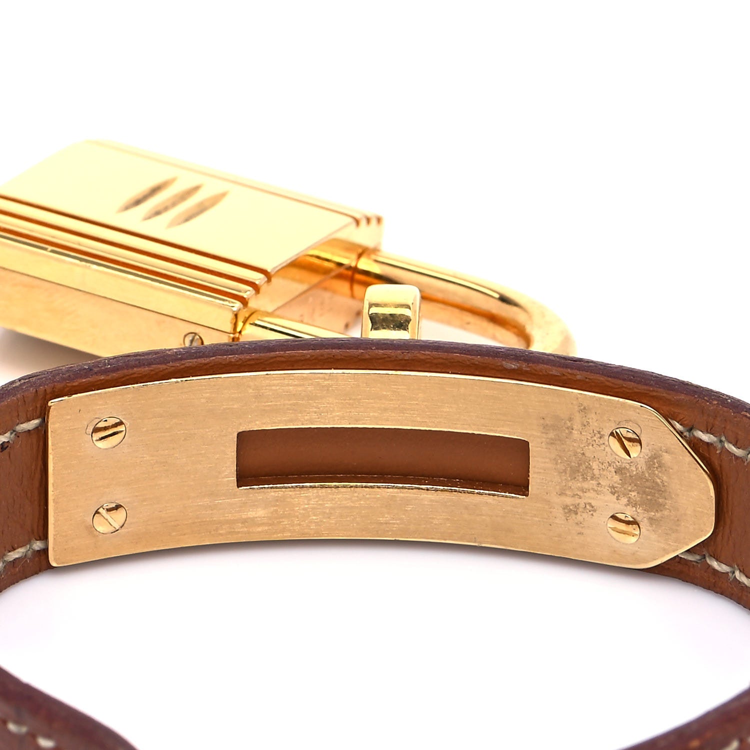 Hermes Stainless Steel Courchevel 20mm Kelly Cadena Quartz Watch Gold 4 of 4