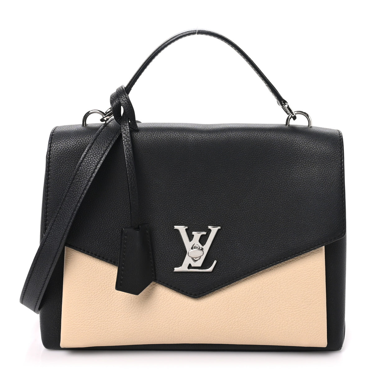 Soft Calfskin My Lockme Top Handle Vanille Black