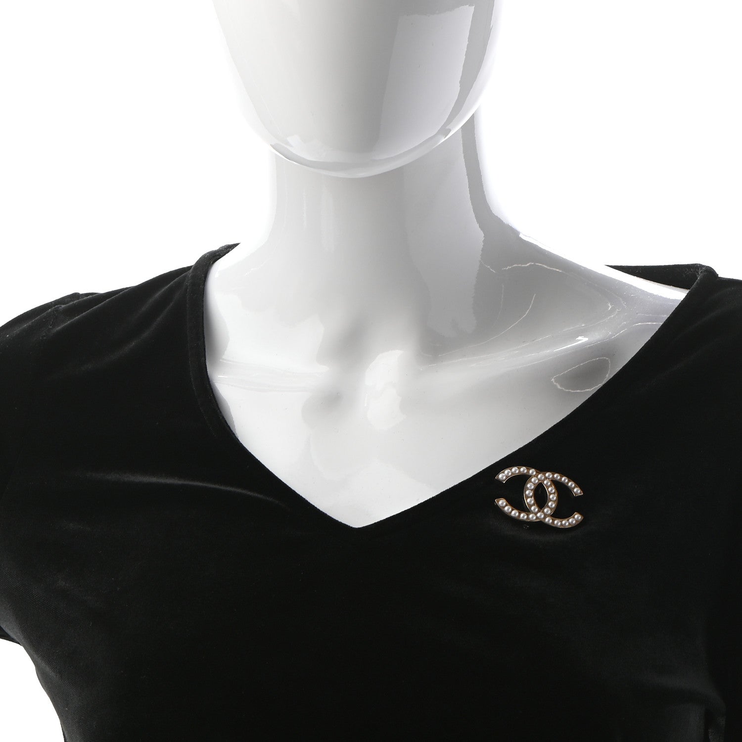 Chanel Pearl CC Brooch Pin Gold 2 of 5
