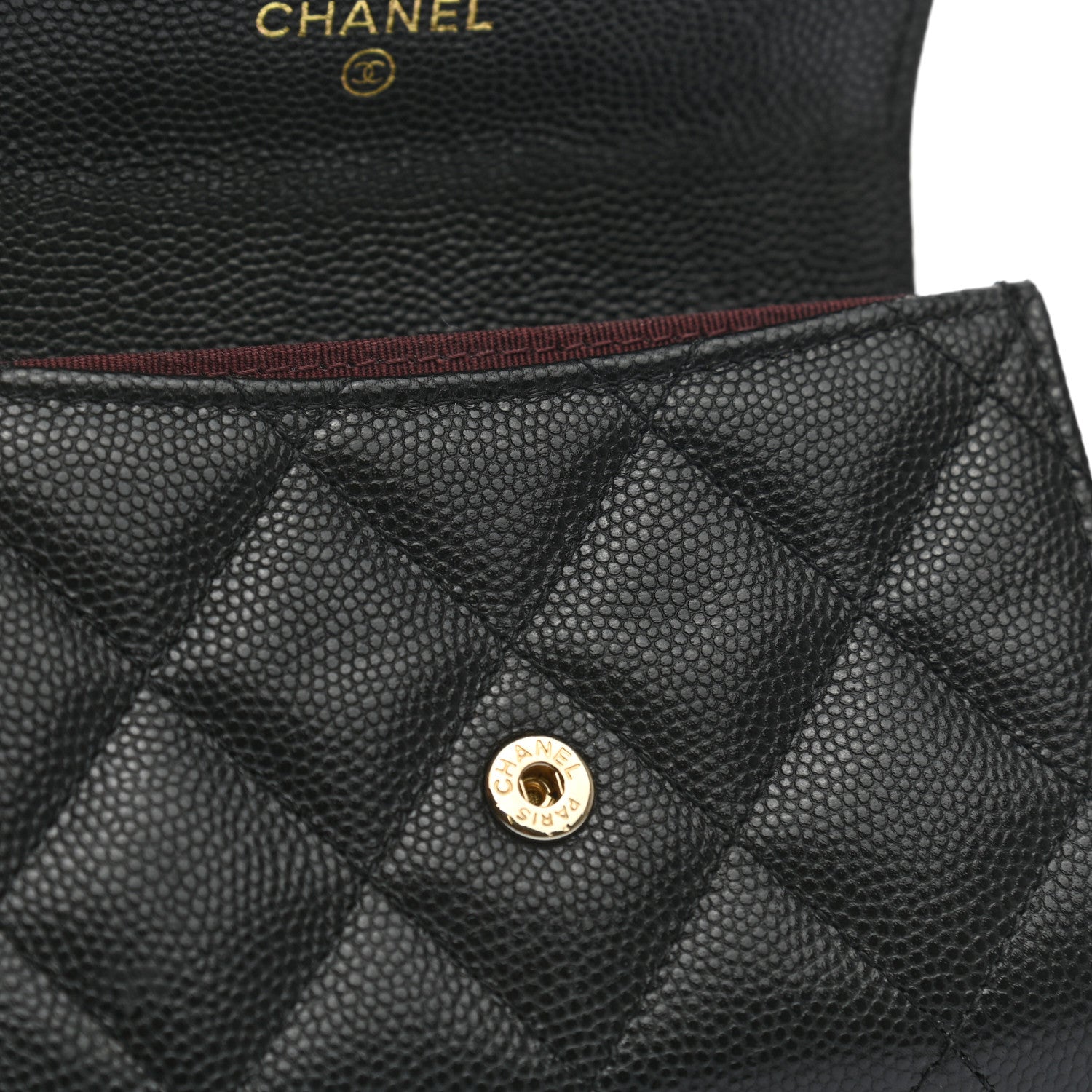 Chanel Caviar Quilted Flap Card Holder Chain Wristlet Black 12 of 12