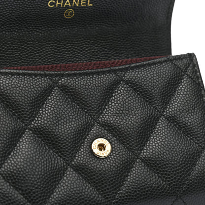 Chanel Caviar Quilted Flap Card Holder Chain Wristlet Black 12 of 12