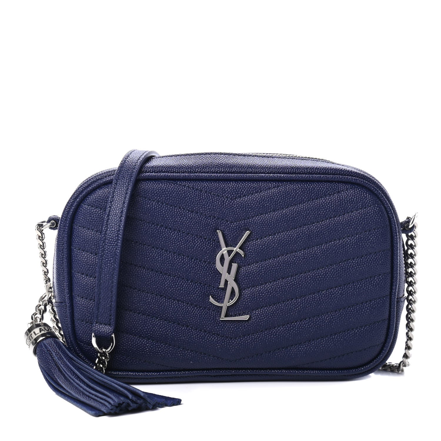 Saint Laurent Grain De Poudre Matelasse Monogram Mini Lou Camera Bag Denim 1 of 4