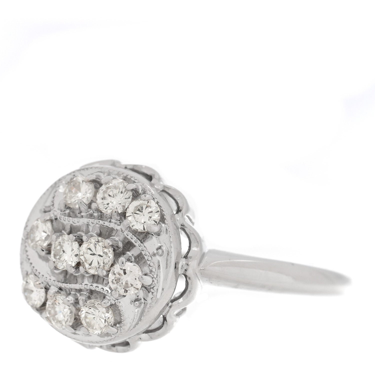Parker & West by FASHIONPHILE 14K White Gold Diamond .40ctw Round Cocktail Ring 53 6.5 3 of 8