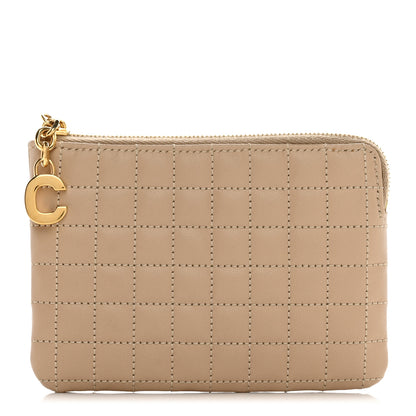 Celine Calfskin Quilted C Charm Coin Card Pouch Nude 1 of 11