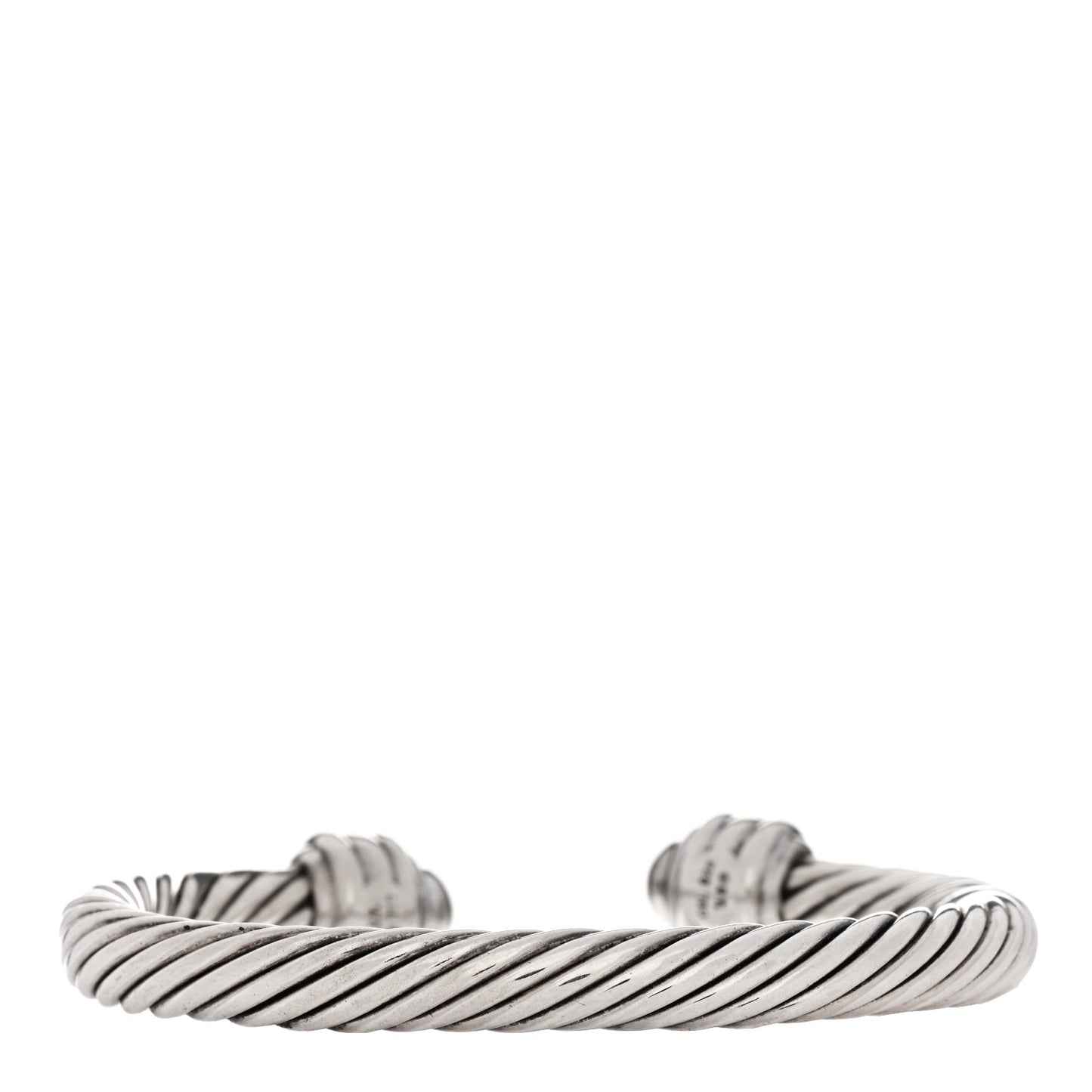 Sterling Silver 18K White Gold Diamond 7mm Cable Classics Bracelet