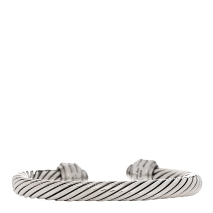 David Yurman Sterling Silver 18K White Gold Diamond 7mm Cable Classics Bracelet 2 of 3