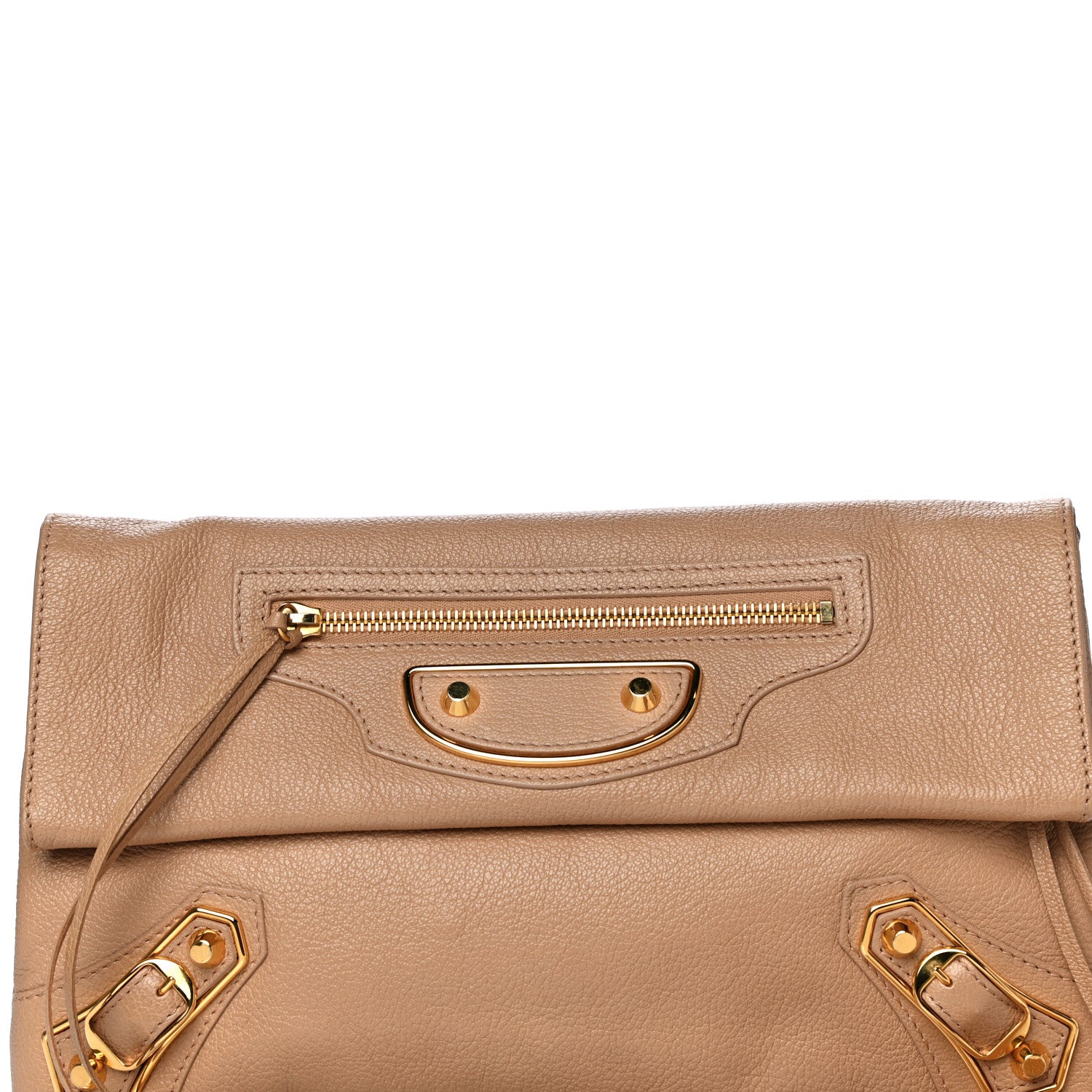 Balenciaga Chevre Gold Metallic Edge Hardware Envelope Clutch Tomette 6 of 10