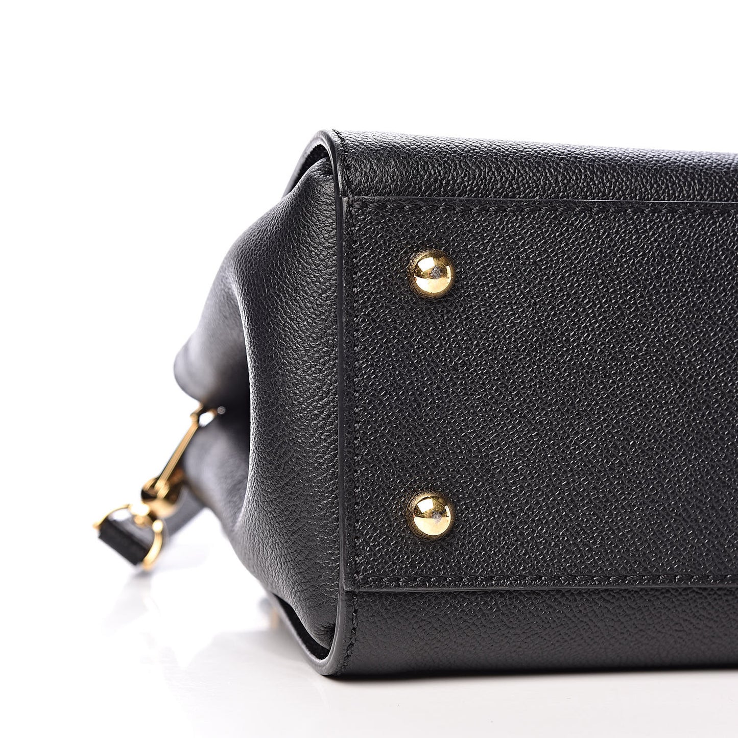 Soft Grain Calfskin Small Buckle Tote Black