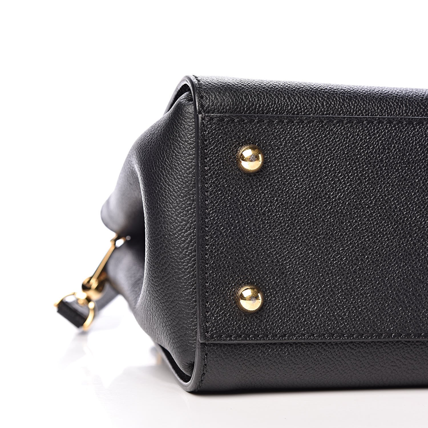Burberry Soft Grain Calfskin Small Buckle Tote Black 7 of 12