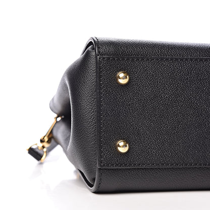 Burberry Soft Grain Calfskin Small Buckle Tote Black 7 of 12