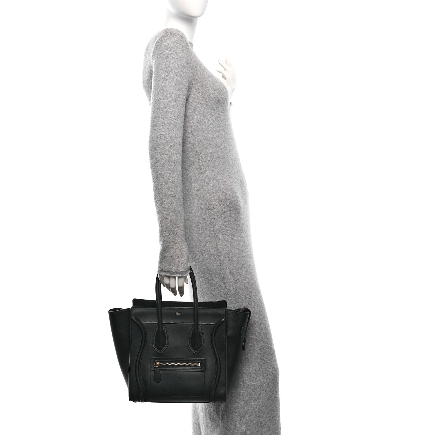 Celine Smooth Calfskin Micro Luggage Black 2 of 11